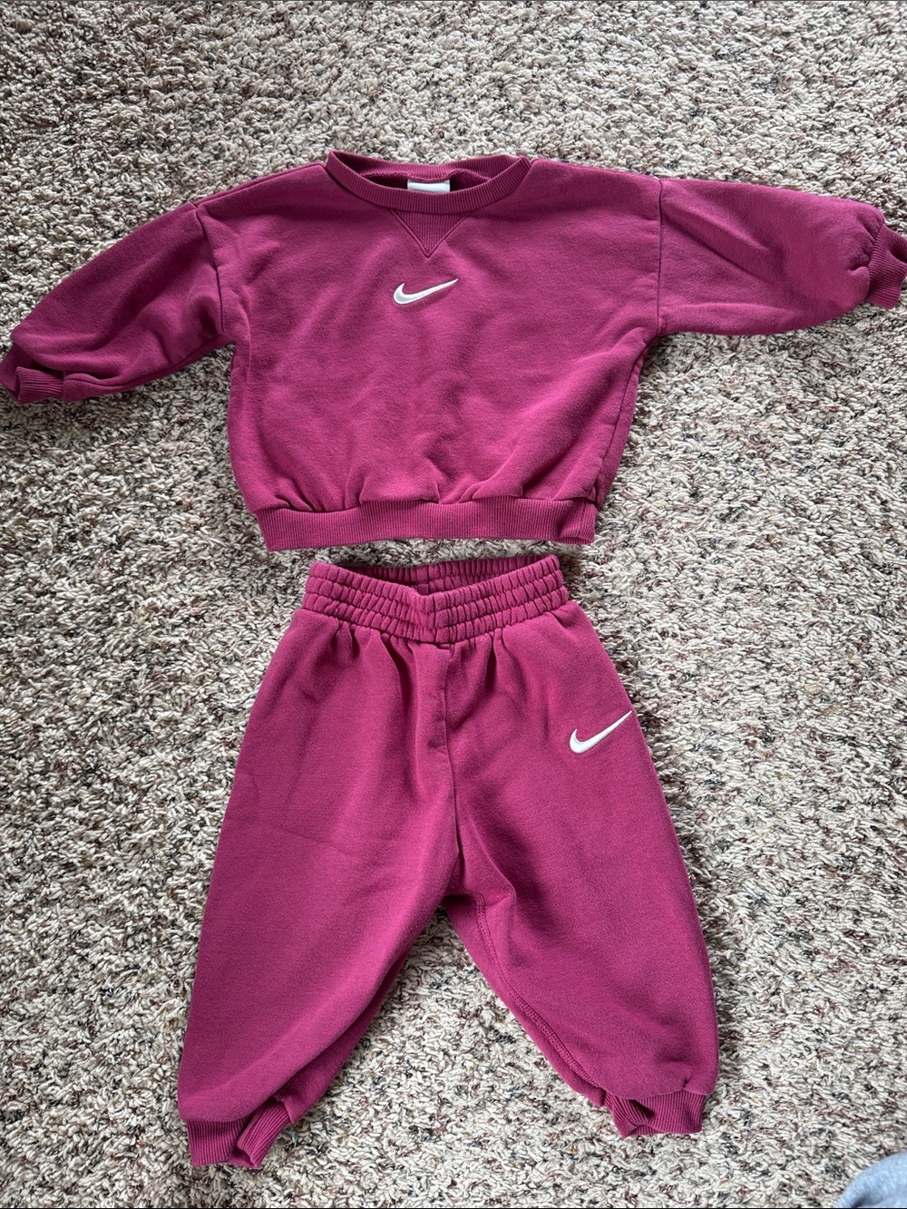 Nike Kids Maroon Sweatshirt and Joggers Set